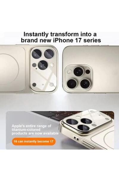 Caseji iPhone 11 Uyumlu 17 PRO Görünümlü AG Cam Kamera Lensli Magsafe Destekli Telefon Kılıfı