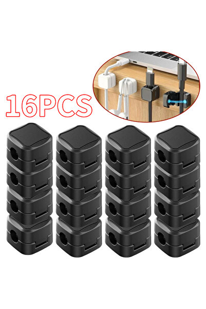 Choice 16 BLACK 36/16/8/4PCS Magnetic Cable Clips Cable Smooth Adjustable Cor...