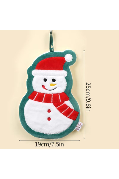 Choice منشفة تنظيف لطيفة على شكل رجل ثلج لعيد الميلاد، منشفة يد مخملية مرجاني...