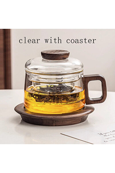 Choice 200ml clear with coaster Heat-Resistant Glass Tea Cup With Filter Mult...
