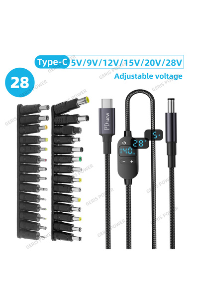 Choice كابل طاقة USB-C إلى تيار مستمر بقدرة 140 واط، من النوع C إلى محول جهد ...