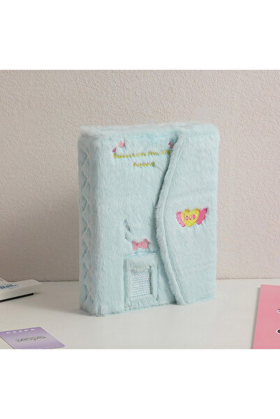 Choice مجلد صور على شكل صدفة زرقاء كرتونية قطيفة A5، حامل بطاقات صور كيبوب، ألبوم صور الآيدولز، كتاب تجميع بطاقات الصور