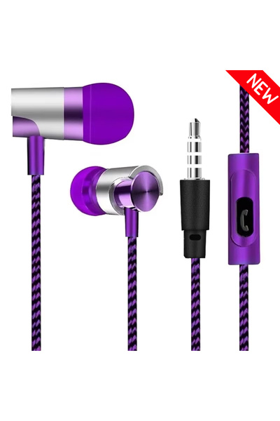 Choice (جديد) سماعة أذن سلكية جديدة 3.5 ملم بنفسجي، داخل الأذن، بخاصية إلغاء ...