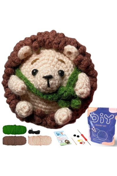 Choice 1pc Hedgehog Crochet Material Package, Cute Crochet Stuffed Animal Kit...