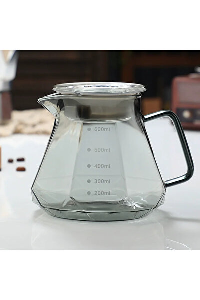 Choice 600ml with lid Diamond Fashion Design Glass Coffee Carafe Glass Coffee...