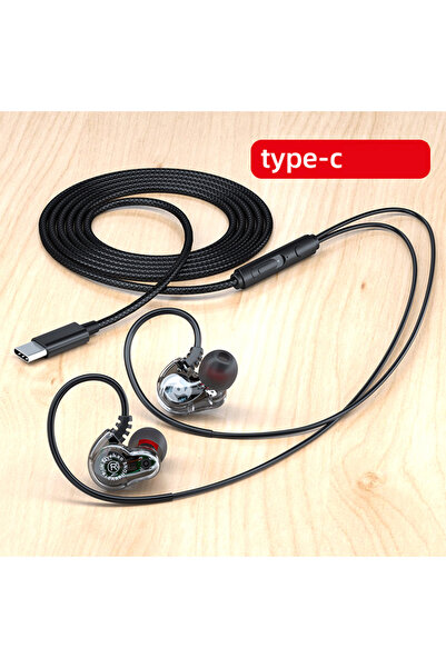 Choice سماعات أذن جديدة رباعية النواة من النوع C باللون الأسود، صوت محيطي 9D،...