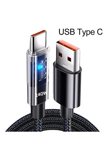 Choice كابل شحن فائق السرعة من نوع USB-C بطول 1.5 متر وقوة 240 واط مصنوع من ا...