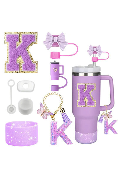 Choice مجموعة ملحقات K-Purple-8 قطع لأكواب ستانلي الأرجوانية سعة 30 أونصة و40...