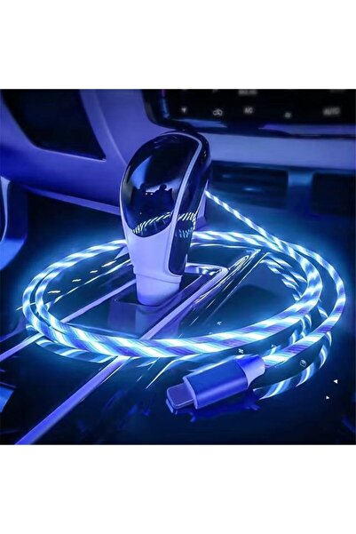 Choice كابلات شحن معدنية زرقاء اللون مزودة بإضاءة LED متوهجة لأجهزة iPhone - شحن سريع لأجهزة iPhone...