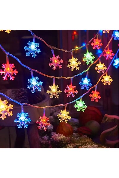 Choice سلسلة إضاءة LED RGB 6M40LED قطعة واحدة على شكل ندفة ثلجية لعيد الميلاد...