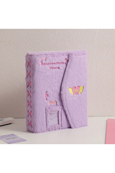 Choice مجلد صور على شكل صدفة أرجوانية كرتونية من القطيفة، مقاس A5، حامل بطاقا...