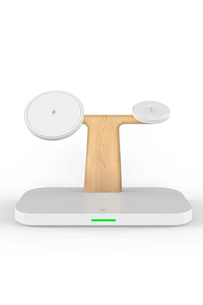 Vikefon حامل شحن لاسلكي مغناطيسي أبيض 4 في 1 مع مصباح ليلي LED لأجهزة iPhone ...