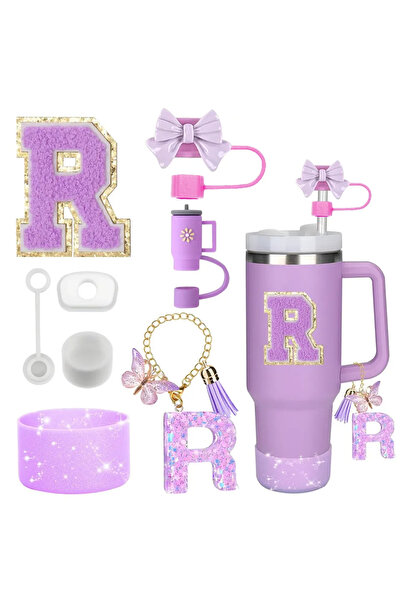 Choice مجموعة ملحقات ستانلي كوب (8 قطع) باللون البنفسجي، سعة 30 أونصة و40 أون...