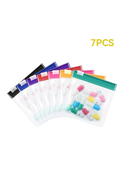 Choice 7PCS 7pcs Pill Pouch Bags Travel Reusable Zippered Pill Pouch Set Medicine Organizer 7 Colors Self S