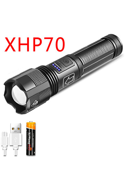 XIWANGFIRE العبوة ب: مصباح يدوي XHP70.2 رباعي النواة بتقنية LED، مصنوع من سبا...