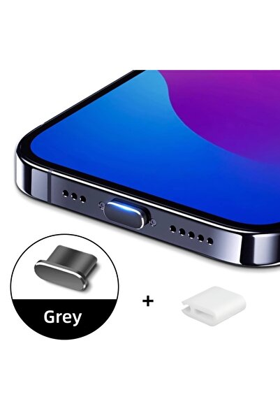 Choice Grey Metal Dust Plug for IPhone 17 Pro Max 16 15 Series Phone Type-C C...