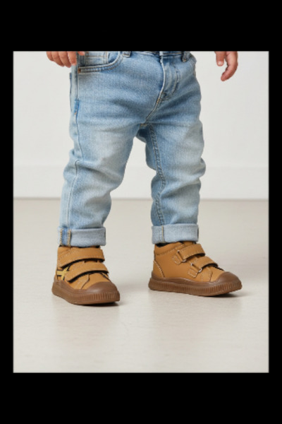PATİK BEBE Boy Baby Lightweight and Flexible Boots with Orthopedic Soles in Tan Color