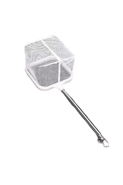 Choice1 white Aquarium Square Fishing Net With Suction Cup Extendable Long Ha...