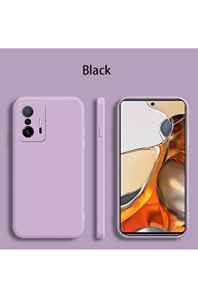 Choice جراب سيليكون سائل مربع الشكل باللون البنفسجي لهاتف شاومي 11T و11T برو،...