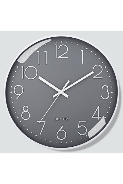Choice 20cm Grey 8 Inch Silent Quartz Wall Clock, round Three-dimensional Digital Modern Wall Clock, Not Ti