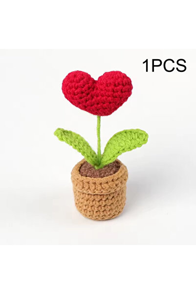 Choice قطعة واحدة من نبات صناعي صغير منسوج بخطاف، يُستخدم كزينة إبداعية للنبا...