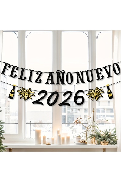 Choice MULTI Spanish Happy New Year Party Banner Feliz Año Nuevo 2026 Party D...
