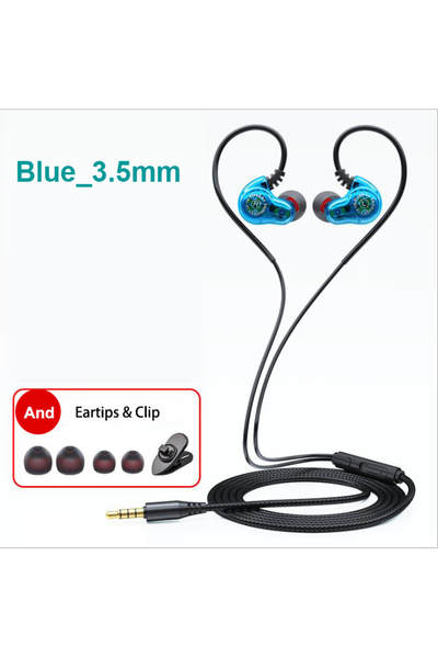 Choice blue 3.5mm NEW Quad Core Earphones 9D Surround Sound Bass Type C&3.5mm...