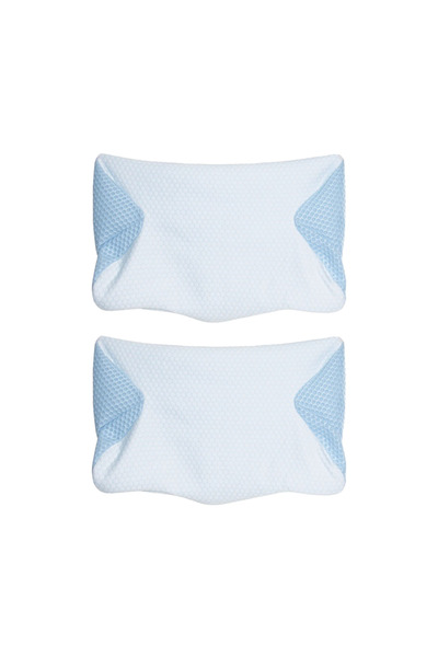 Choice زوج من أغطية الوسائد الزرقاء، مقاس 60×35 سم، لوسادة عنقية على شكل فراش...