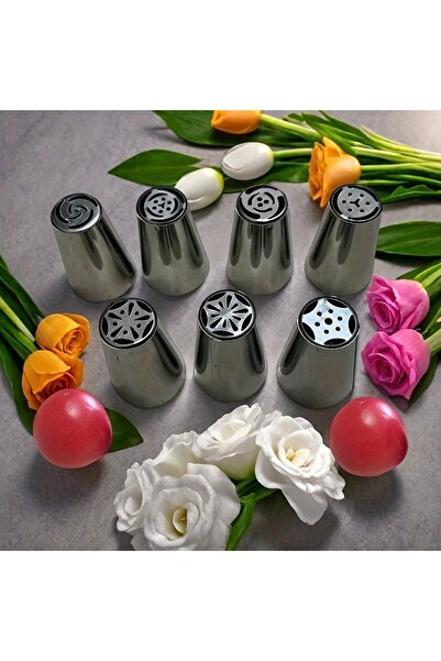 Choice مجموعة من 8 قطع، تتضمن 7 قطع من رؤوس تزيين الكيك المصنوعة من الفولاذ ا...