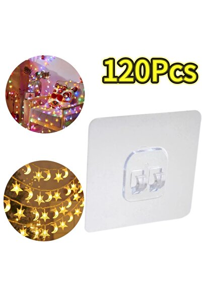 Choice11 120pcs 1-120pcs Wall Adhesive Hooks Transparent Wire Shelf Rack Hook...