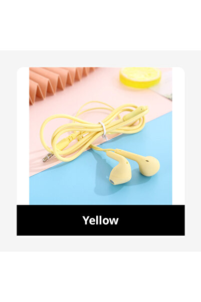 Choice سماعات أذن ستيريو عالمية صفراء اللون مقاس 3.5 ملم، مناسبة للرياضة والا...