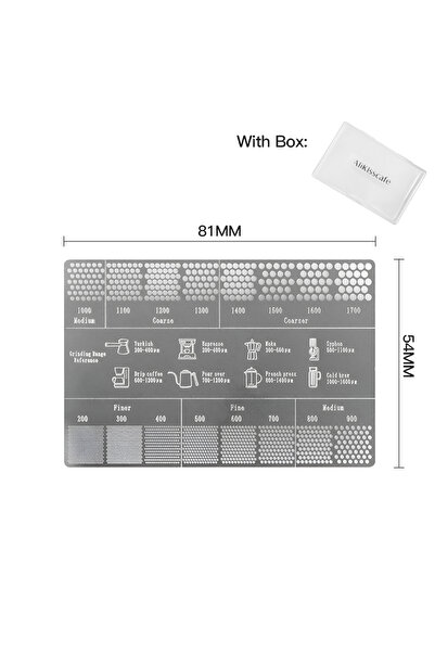 Choice 1PCS English Version Coffee Grinding Comparison Card Grinder Powder Thickness Reference 200-1700um S