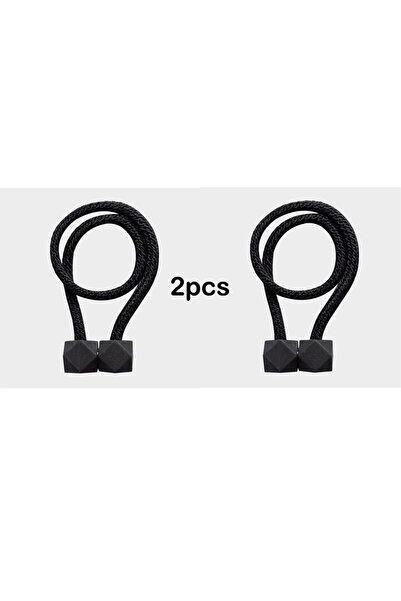 Choice black 2pcs Curtain Tiebacks with Strong Magnet Thick Rope Design Bedro...