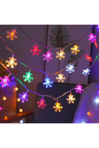 Choice سلسلة إضاءة LED على شكل ندفة ثلجية بطول 10 أمتار، تعمل بمنفذ USB أو بط...