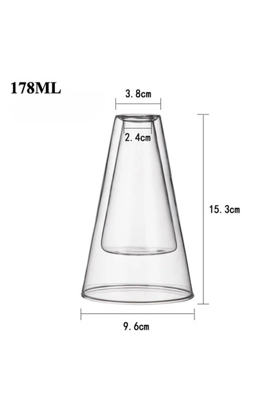 Choice زجاجة علاج عطري شفافة مثلثة الشكل ذات طبقتين، قطعة واحدة، لتخزين الزيوت العطرية