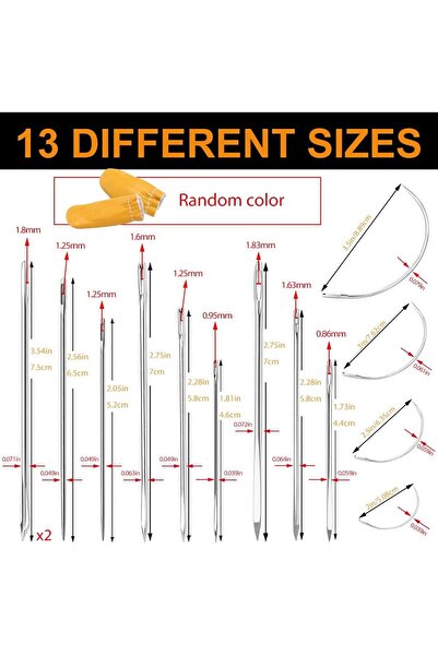 Choice3 مجموعة إبر خياطة يدوية جلدية شديدة التحمل من إيمازي، مكونة من 14 قطعة...
