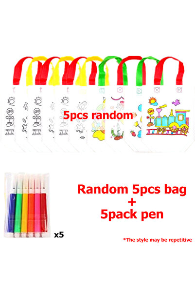 Choice حقيبة 5S-Bag، 5 أقلام، من 5 إلى 20 قطعة، حقيبة قماشية غير منسوجة للكتا...