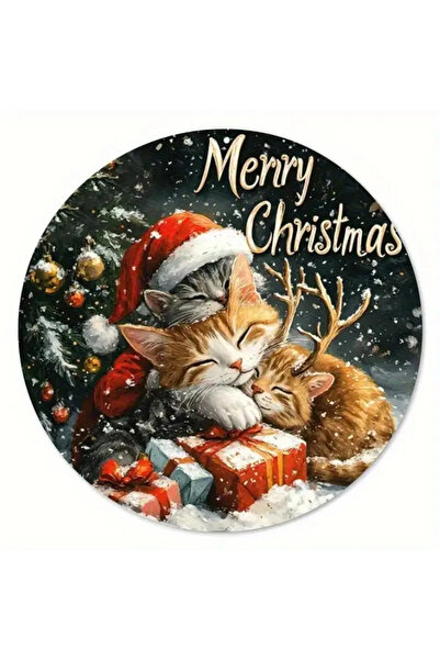 Choice لافتة خشبية دائرية سوداء ثنائية الأبعاد مقاس 20×20 سم مكتوب عليها "عيد...