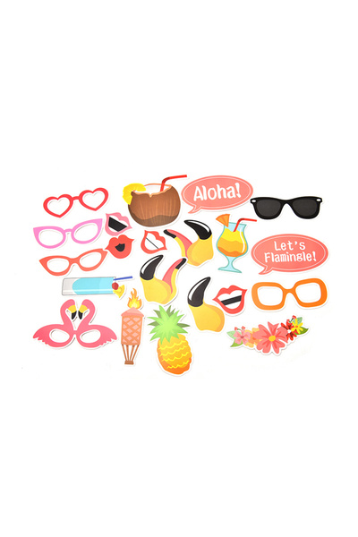 Choice مجموعة دعائم تصوير فلامنجو مكونة من 21 قطعة، بنمط استوائي هاواي، مثالي...