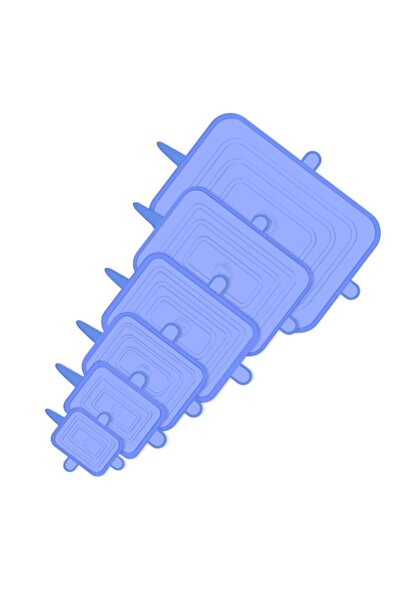 Choice Blue1 6PCS Square Silicone Stretch Lid Kitchen Tool Accessories Reusab...