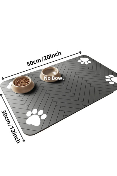 Choice 30X50cm Black Pet Feeding Mat-Absorbent Pet Placemat for Food and Wate...
