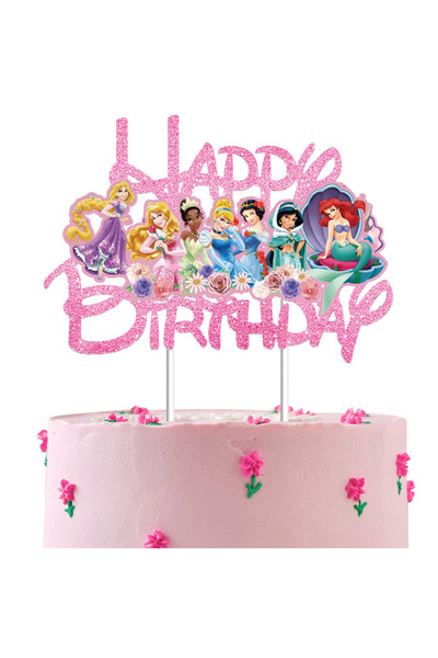 Choice قطعة واحدة لتزيين الكيك، زينة كيك أميرات ديزني، زينة كيك وردية لامعة، ...