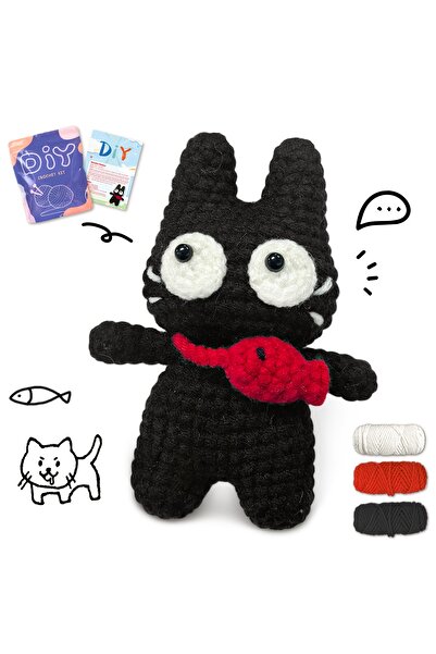 Choice 1pc YAMAXIN Cute Backpack Kitten Crochet Kit - DIY Amigurumi Cat with ...