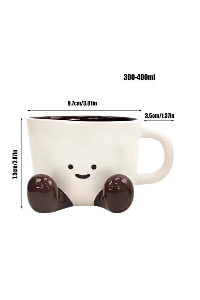 Choice 400ml Brown Ceramic Coffee Cup Water Cup with Feet Cute Decorative Cof...