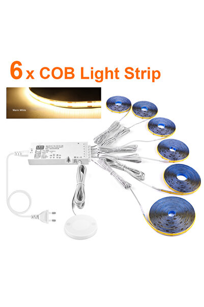 Choice مجموعة بطول 2 متر، مزودة بقابس أوروبي، 6 قطع من شرائط إضاءة LED ذكية ق...