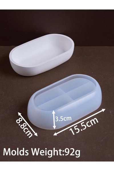 Choice1 وعاء صغير على شكل قارب، قالب سيليكون للخرسانة، وعاء تخزين شموع معطرة ...