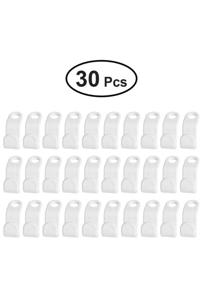 Choice 5.5 × 2 سم أبيض (30 قطعة) 30/60 قطعة خطافات توصيل علاقات ملابس صغيرة ب...