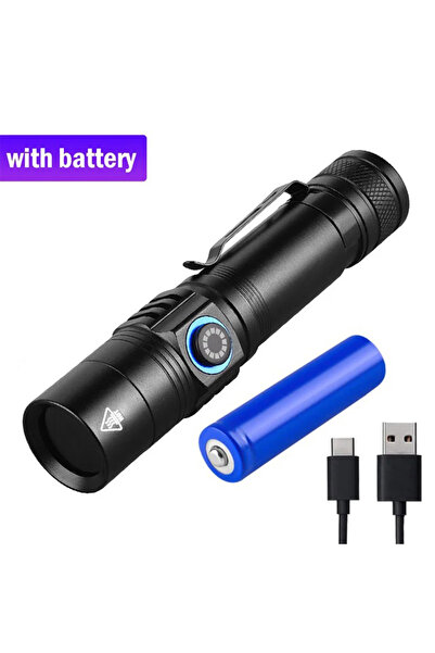 Choice مصباح يدوي LED قوي يعمل ببطارية 18650، فانوس فوق بنفسجي 365 نانومتر، قابل لإعادة الشحن عبر منفذ USB