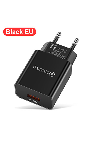 Choice شاحن TE-706 EU أسود اللون، بقوة 18 واط و3 أمبير، شاحن USB سريع الشحن 3...