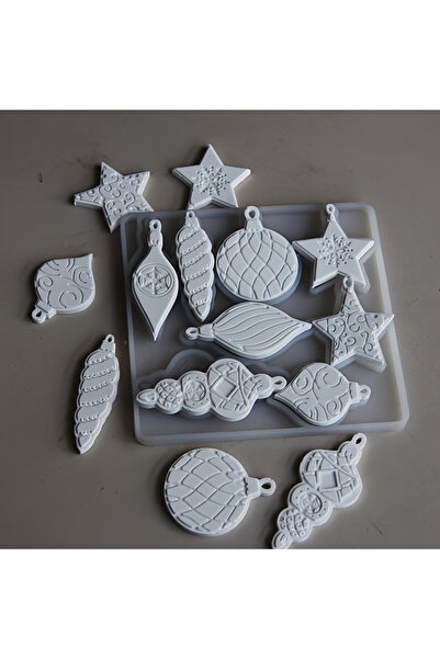 Choice قالب سيليكون واحد لصنع نجمة عيد الميلاد وندفة ثلجية لتزيين الزينة المعلقة - محارة ونجمة...